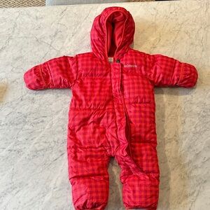 Columbia Red Checkered Winter Snowsuit for babies